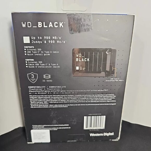 Western Digital WD_Black D30 Game Drive SSD 500GB Playstation 5 - Picture 3 of 7